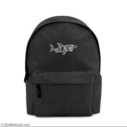 Backpack, Anthracite with White Embroidery