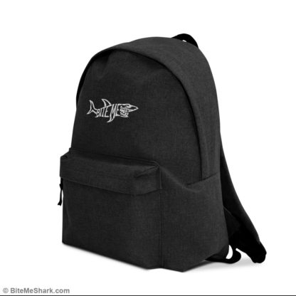Backpack, Anthracite with White Embroidery