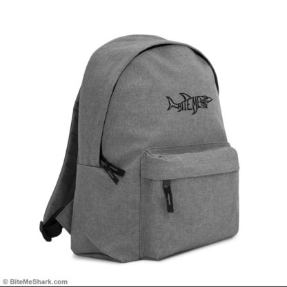Backpack, Grey Marl with Black Embroidery