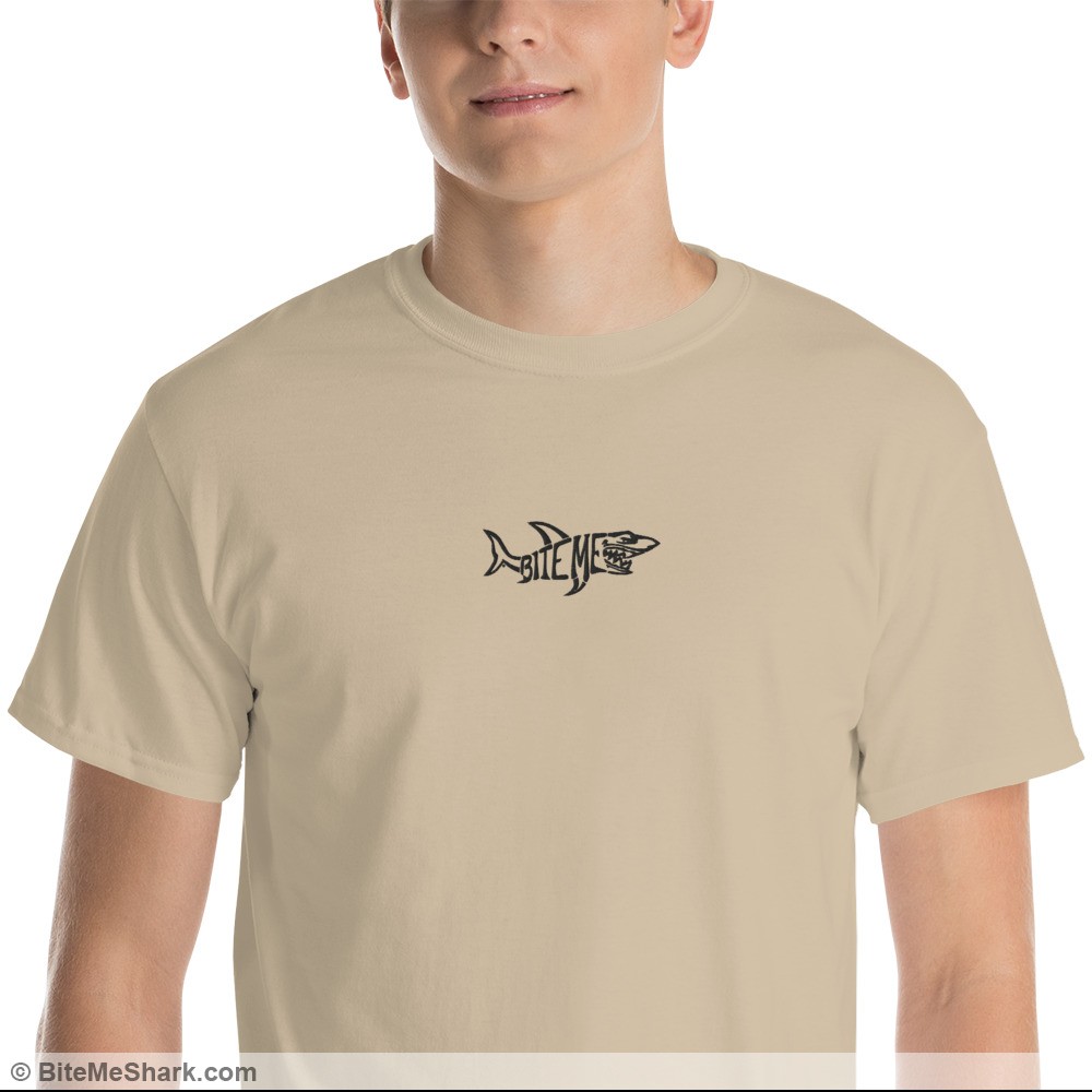 Short Sleeve T-Shirt, Embroidered in White, Light Colors